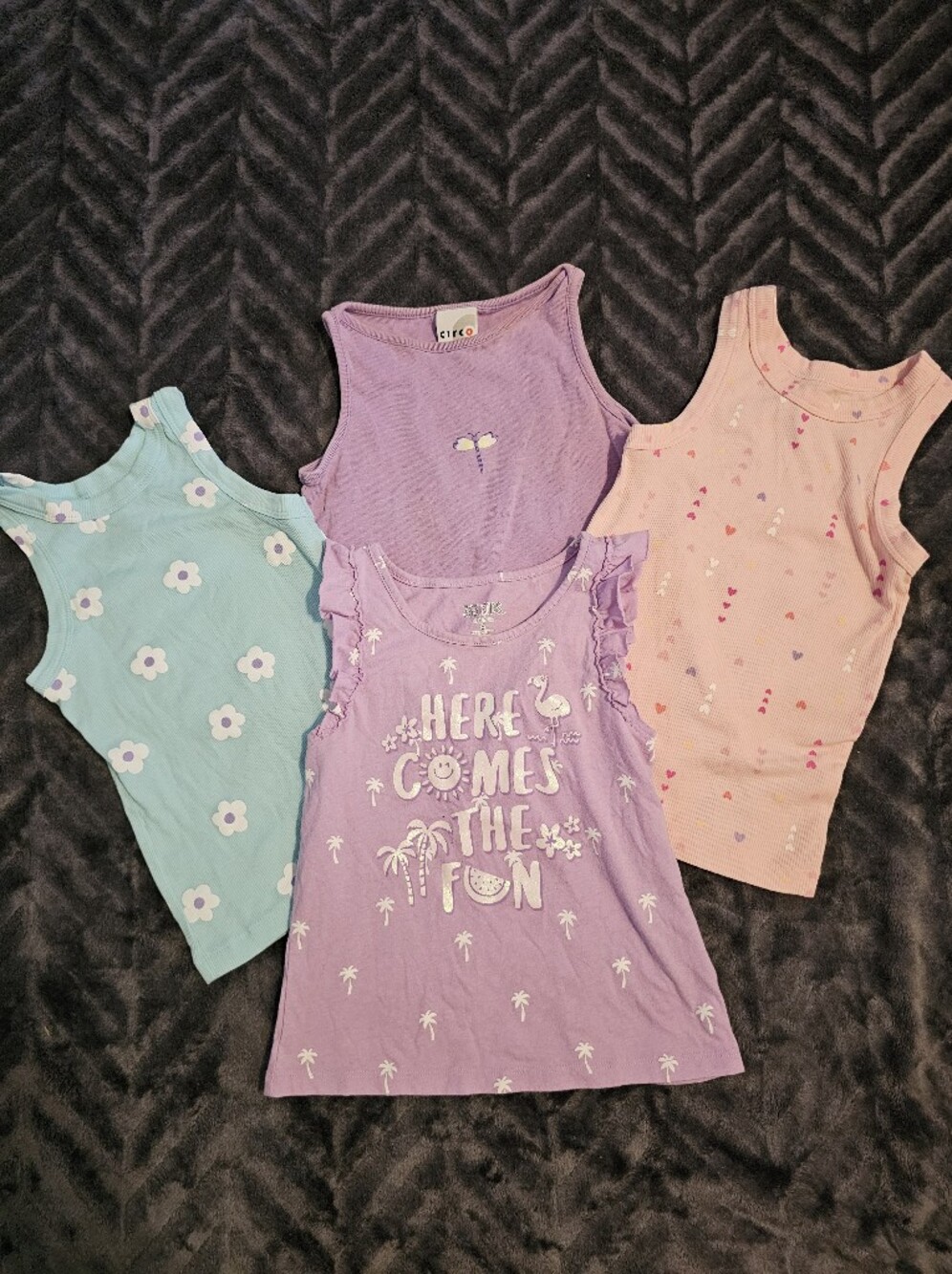 Girls Tank Top Bundle Size 6/6X - Wonder Nation, Cat & Jack, - 4 Pieces